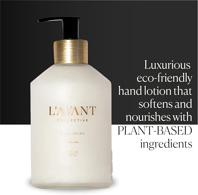 L'AVANT Collective Luxury Hand Lotion - High Performing Moisturizing Hand Cream for Dry, Cracked Hands, Nails & Cuticles - Hydrating Shea Butter Formula (10 oz, Fresh Linen)