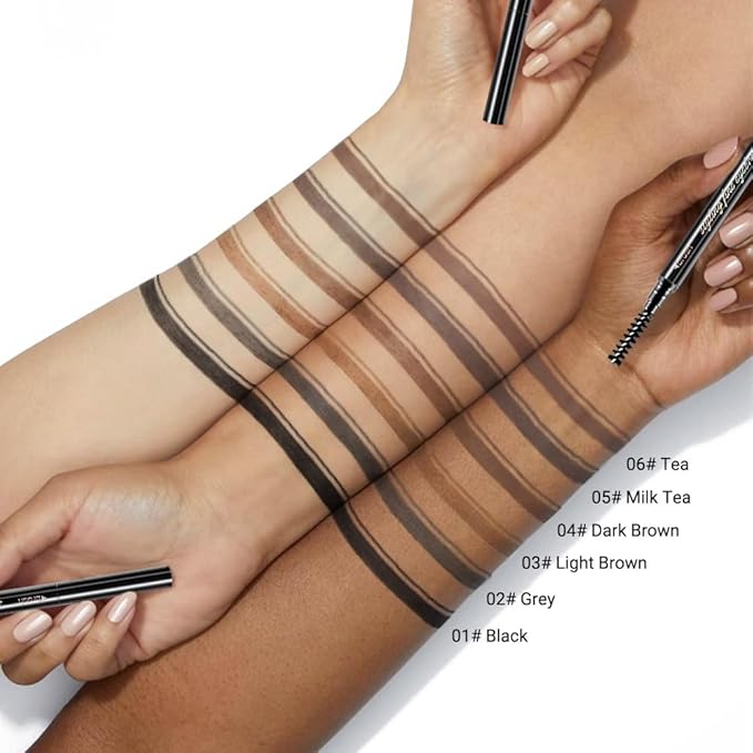 Black Ultra-Fine Tip Eyebrow Pencil for Women, 5 Packs-Black