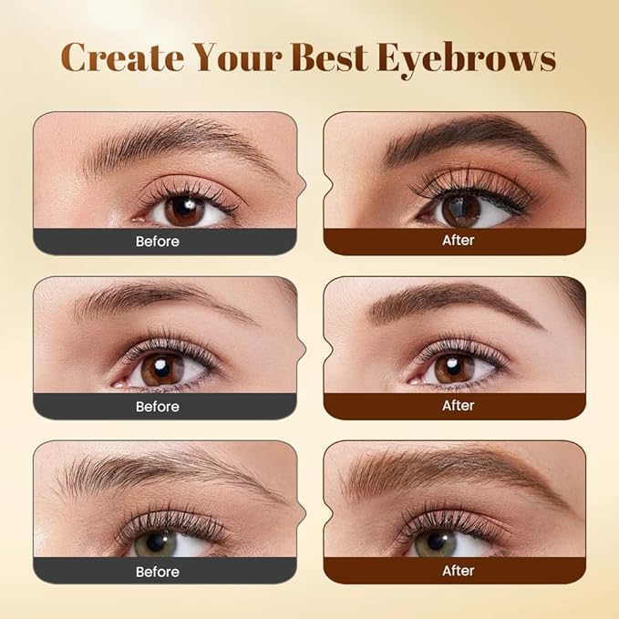 Three Dimensional Eyebrow Dye Cream,Long-lasting Waterproof Smudge-proof Liquid Eyebrow Gel,Thickening Brow Mascara Professional Brow Color Kit (#04)