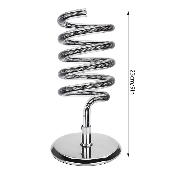 Hair Dryer Holder Countertop, Acrylic Hair Dryer Stand with Stainless Steel Base, Blow Dryer Holder Hair Tool Organizer for Bathroom, Vanity, Salon, Home
