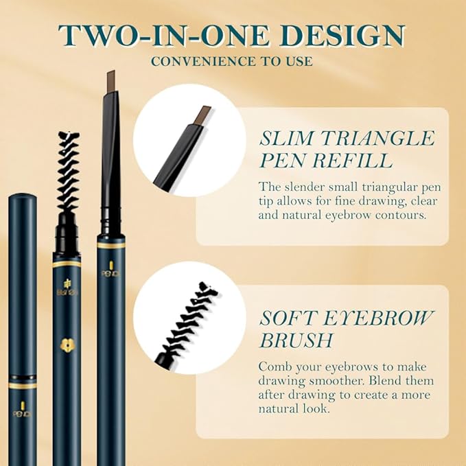 5 Pcs Eyebrow Pencils for Women, Waterproof Professional Makeup Micro Brow Pencil, Dark Coffee Brow Kit with Eyebrow Brush, Ultra-Fine Mechanical Pencil, Vegan&Cruelty-Free (C05#Dark Coffee)