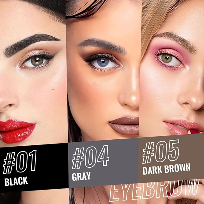 5 Pcs Ultimate Eyebrow Retractable Definer Pencils,Dual-Sided Natural Soft Textured Eyebrow Pencil, for Daily Look Eyebrow Makeup,Brow Brush,Fine Tip (2*black+2*light brown+grey)