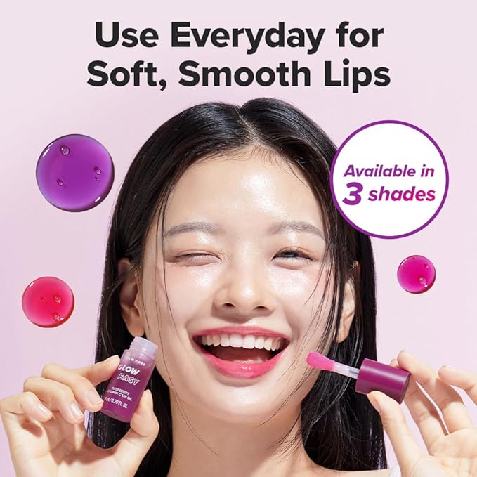 I DEW CARE Lip Gloss - Glow Easy Pomegranate | Jojoba Seed Oil, Vitamin C, Pigmented Glossy Stain, Hydrating, Korean Makeup, Pink Color, Moisturizing, Nourishing Crystal, 0.20 FL Oz