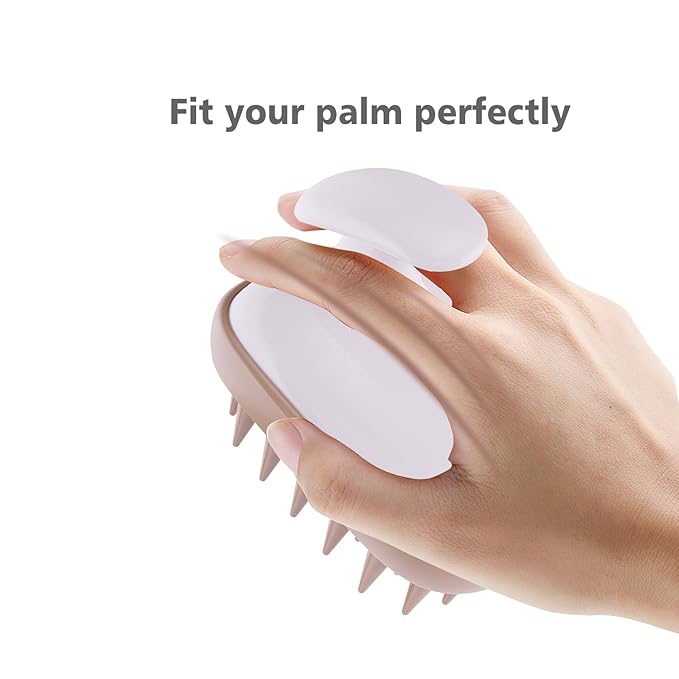 Rebex Scalp Massager Shampoo Brush,Scalp Scrubber,Exfoliator for Removing Dandruff & Hair Growth,Detangling Scrubber for All Hair(WhiteBrown)