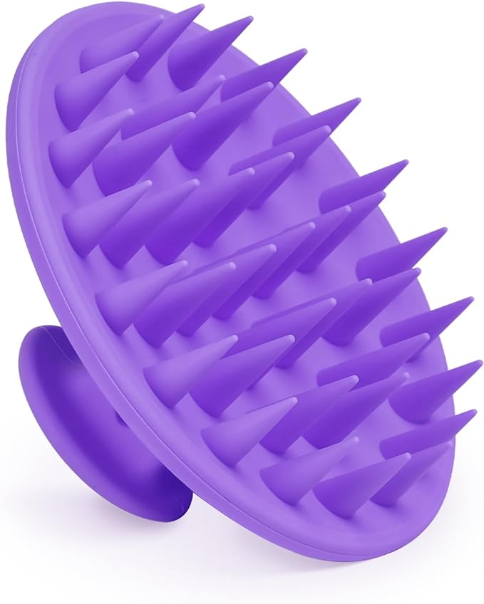 Meartchy Silicone Scalp Massager Shampoo Brush, Scalp Scrubber for Hair Growth (Purple)