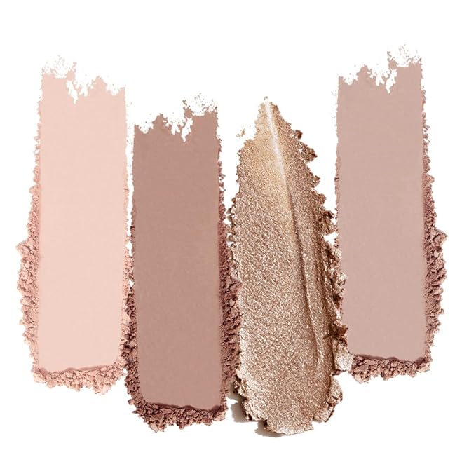 Professional Eyeshadow Palette, Nude Taupe and Brown Neutral Shades, Velvety Matte and Satin Shimmer Finishes, High Pigment Blendable Colors, Waterproof Long-Lasting Eye Palette, 01, 4 Colors