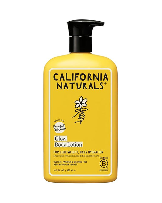California Naturals Glow Body Lotion Sunset Citrus, Lightweight Hydrating Body Lotion for Soft Smooth Skin, Naturally Scented, Vegan, Cruelty, Paraben & Phthalate Free, 16.5 oz
