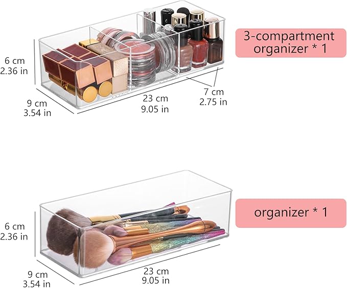 LONTOHCE Acrylic Organizer 4-piece Makeup Organizer Countertop For Drawers Organizer Storage Bathroom Organizers And Storage Is A Good Choice For Desktop Finishing (4)