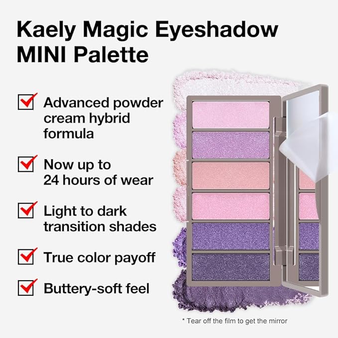 6 Colors Mini Purple Eye Shadow Palette Makeup for Older Women, Neutral Matte Shimmer Eyeshadow Palette Highly Pigmented Waterproof, paleta de sombras de ojos, Vegan & Cruelty-free, 09