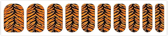 WUXEKZO Full Wrap Nail Stickers Nail Art Decoration Set for Fake Nails Design (5 PCS Tiger Stripe Animal Print Nails Stickers Wraps Decals)