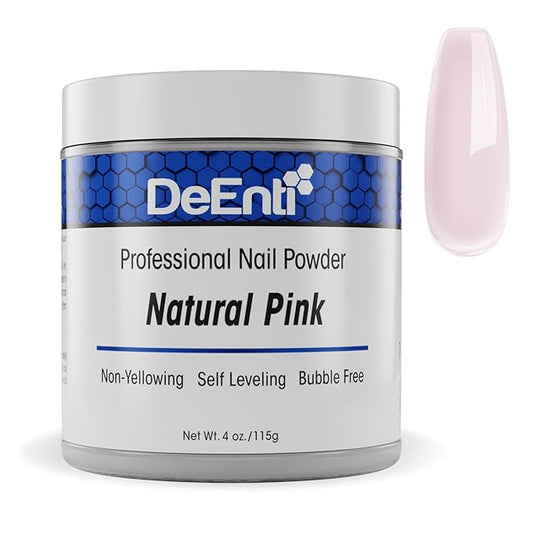 DeEnti Acrylic Nail Powder - 4oz Natural Pink|Professional Grade, Bubble-Free Acrylic Powder for Nails | Long-Lasting, Chip-Resistant Nail Acrylic Powder for Carving, Extensions & Fake Nails