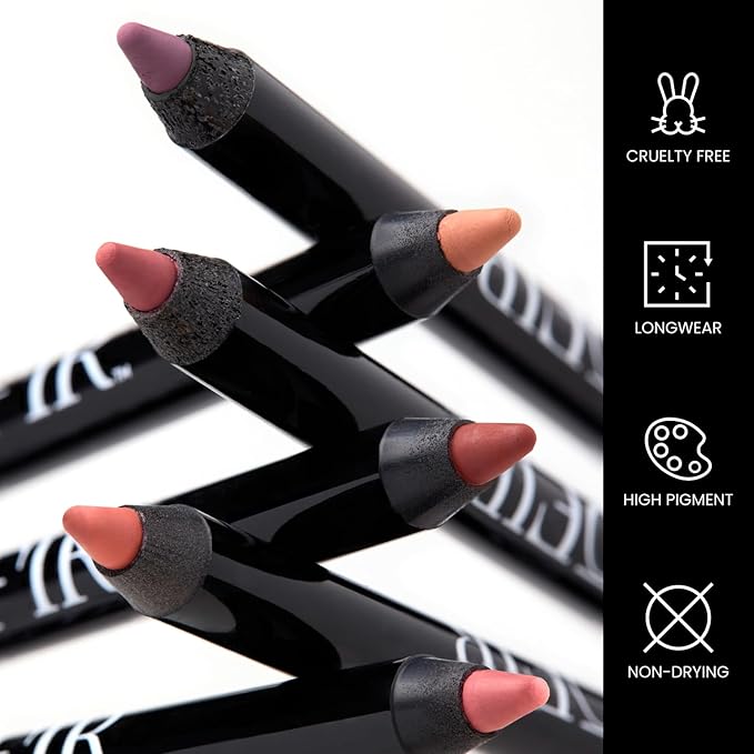OFIR Longwear Demi-Matte Lip Pencil | Smudge-Proof, Easy Glide, Hydrating, Long-Lasting Color | Go There! - Muted Purple Lip Liner Pencil | 0.042 OZ