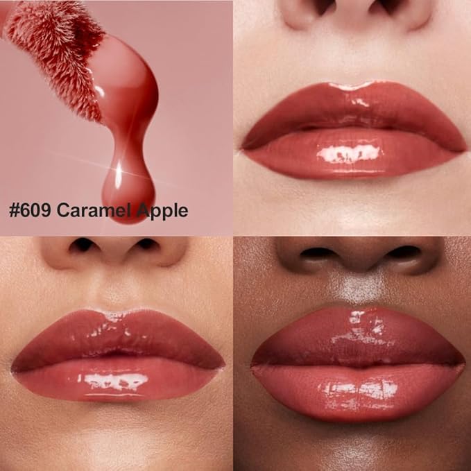 Houksouml Mirror Shine Lip Gloss, Hydrating Airy Lip Tint, Lightweight Water-Gloss Finish, Moisturizing Crystal Film Lip Glaze, Clear Non-Sticky, Juicy Hydration for Plump, Non-Drying Lips-609#