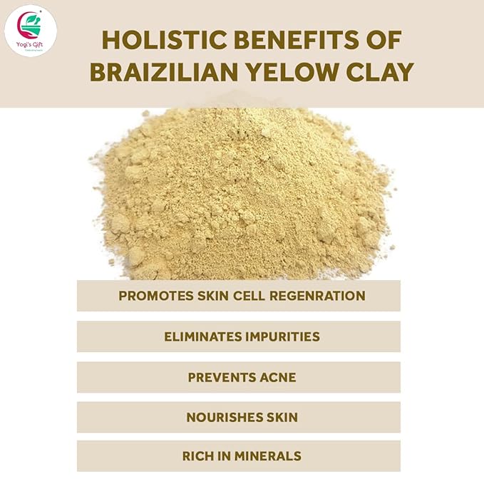 Brazilian Yellow Clay 10 oz | 100% Natural Clay Powdered For Soap Making by Yogi's Gift®