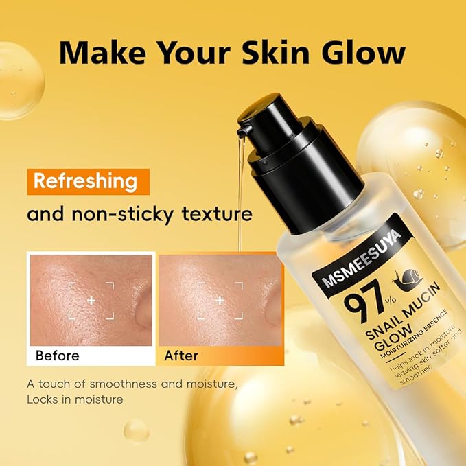 Snail Mucin 97% Hydrating Face Serum 120ml, Moisturizing Essence with Snail Secretion Filtrate for Soft, Smooth & Radiant-Looking Skin, Suitable for All Skin Types