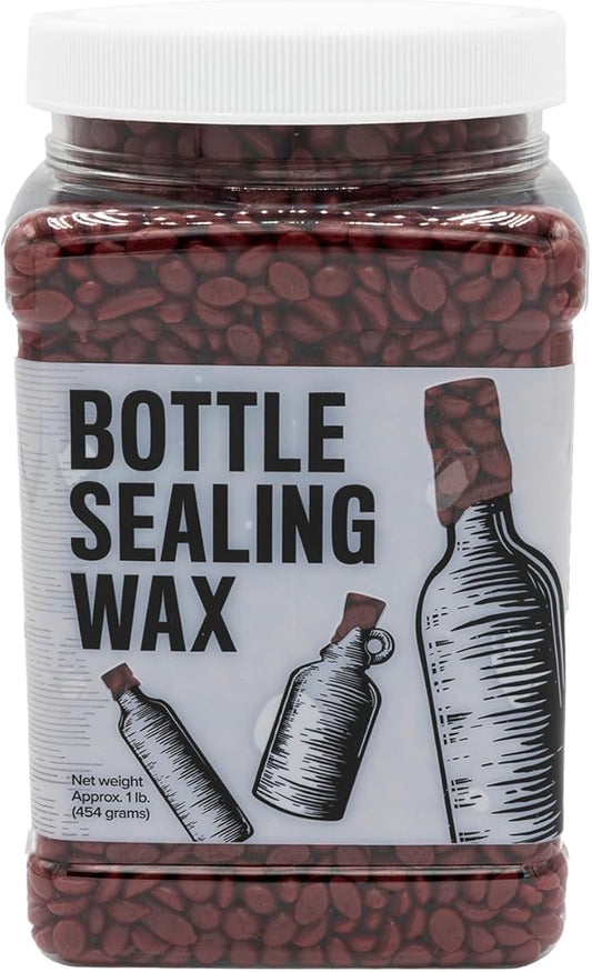 Blended Waxes, Inc. Bottle Sealing Wax, Pastille Wax Seal Beads For Wine, Beer, and Liquor Bottle Sealing, Seals Between 25-30 Bottles, 1 lb, Red