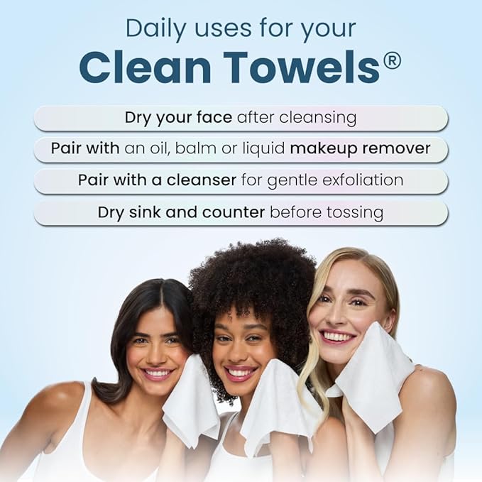 Clean Skin Club Clean Towels® XL Holiday Variety 4-Pack Gift Box – Disposable Face Towels Gift Set, Includes Original, Sensitive, Blemish Control & Healthy Aging, 40 Count Total, 10 Each