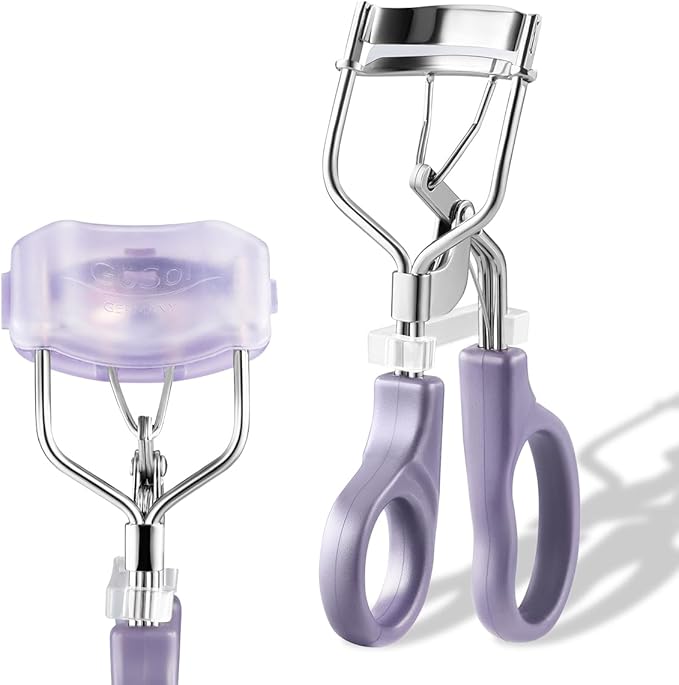 GöSol Eyelash Curler w/3 Replacement Pads (Soft/Medium/Firm) - Professional Lash Curler for Natural, Fake, Curly or Straight Lashes, Includes Protective Cover
