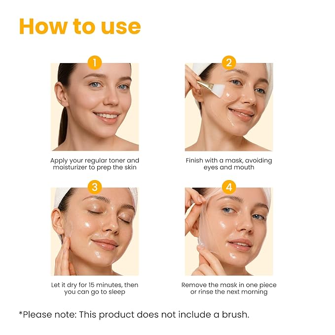QUIA Turmeric + Kojic Acid Overnight Wrapping Mask – Hydration Mask for Glowing Skin – Evens Tone, Soothes Redness and Improves Skin Texture – Korean Skincare 75ML