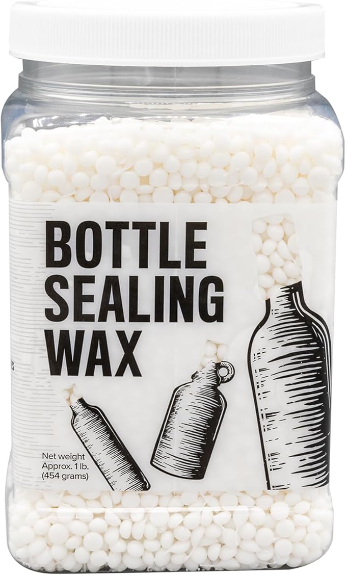 Blended Waxes, Inc. Bottle Sealing Wax, Pastille Wax Seal Beads For Wine, Beer, and Liquor Bottle Sealing, Seals Between 25-30 Bottles, 1 lb, White Pearl