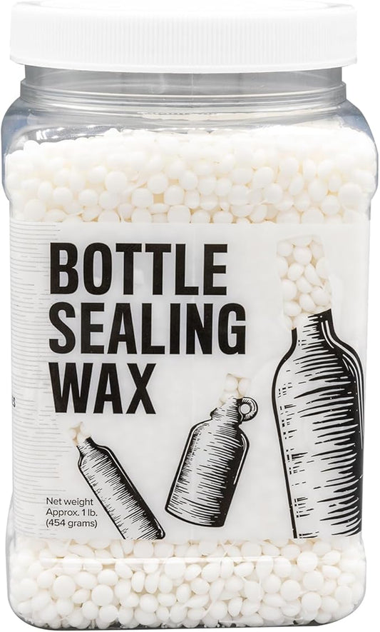 Blended Waxes, Inc. Bottle Sealing Wax, Pastille Wax Seal Beads For Wine, Beer, and Liquor Bottle Sealing, Seals Between 25-30 Bottles, 1 lb, White Pearl