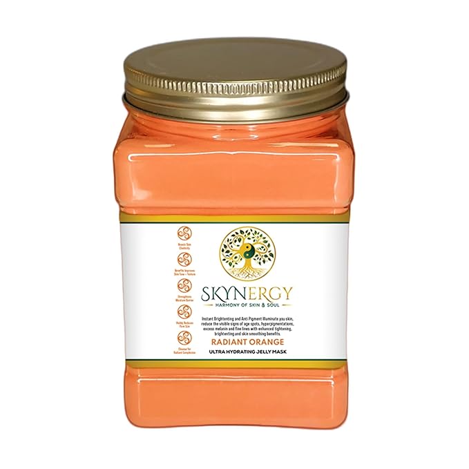 Radiant Orange Ultra Hydrating Jelly Mask - Professional Grade Hydro Glo Peel Off Mask for Skin Hydration, Glow Suitable for All Skin Types, Vajafacial Jelly Mask | 12 Applications (30 Fl Oz)