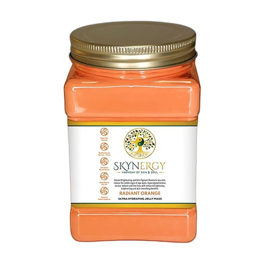 Radiant Orange Ultra Hydrating Jelly Mask - Professional Grade Hydro Glo Peel Off Mask for Skin Hydration, Glow Suitable for All Skin Types, Vajafacial Jelly Mask | 12 Applications (30 Fl Oz)