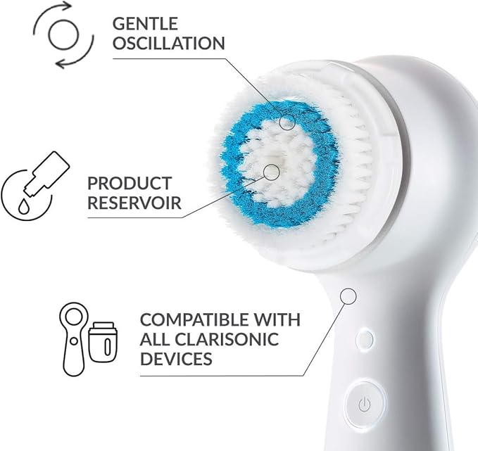 Clarisonic Deep Pore Facial Cleansing Brush Head Replacement for Mia 1, Mia 2, Mia Fit, Alpha Fit, Smart Profile Uplift and Alpha Fit X, 4 Count