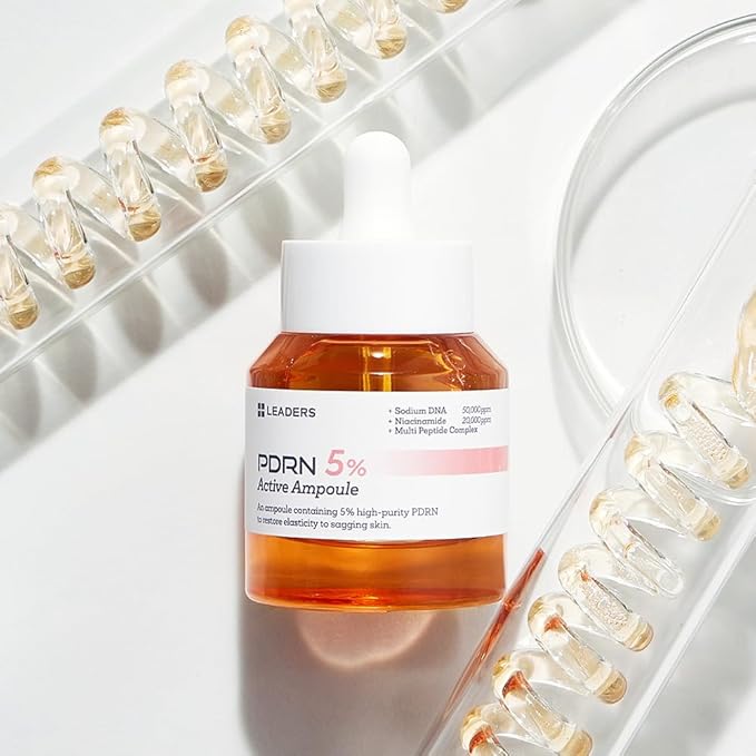 LEADERS PDRN 5% Active Ampoule – Anti-Aging Ampoule to Help Restore Elasticity to Sagging Skin, Improve Skin Firmness, and Supports Skin Renewal - Lightweight, Hydrating, Fast Absorbing Formula - 30ml