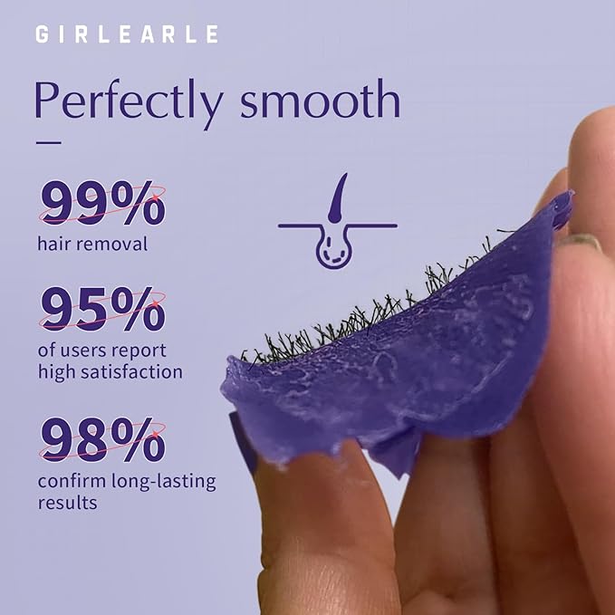 GIRLEARLE Hard Wax Beads, Wax for Women Sensitive Skin, 1lb, Lavender Formula, Hair Removal for Legs, Brazilian Bikini, Eyebrow, Facial and Full Body