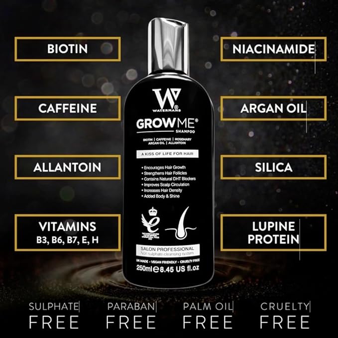 Watermans Hair Growth Bundle – Shampoo, Conditioner & Leave-In Elixir Treatment | Hair Survival Kit for Thicker, Stronger Hair with Biotin, Rosemary & DHT Blockers
