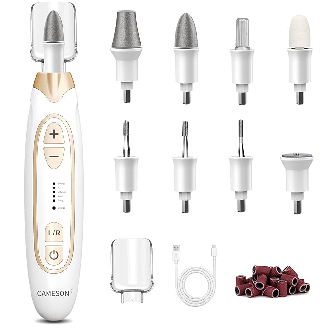 Cordless Electric Nail File Set, Rechargeable Toe Nail Buffer and Sander, Toenail Grinder for Thick Toenails, Manicure Pedicure Drill Kit, Hand Feet Nails Care Tool for Women Men Seniors Human