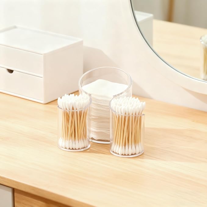 chunhai Cotton Pad Holder for Bathroom, cotton round holders Cups Dental Floss Dispenser, Vanity Makeup Organizer Storage Organizer for Cotton Pad QTips Paper Cup Floss