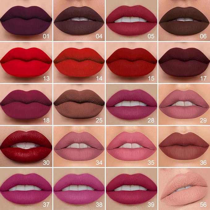 evpct 1Pcs Rose Plum Neutral Matte Lip Liner and Liquid Lipstick Stain Makeup Set for women, Rose Long Lasting Smudge Proof Lipstick labiales matte mate larga duracion listip 24 hours originales, 28#