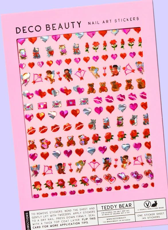 Deco Beauty Teddy Bear - Super Thin & Easy-to-Apply Nail Art with The Cutest Designs - Durable & Long-Lasting Nail Art Stickers and Decals for Women, for DIY at-Home Manicures & Salon-Quality Nails