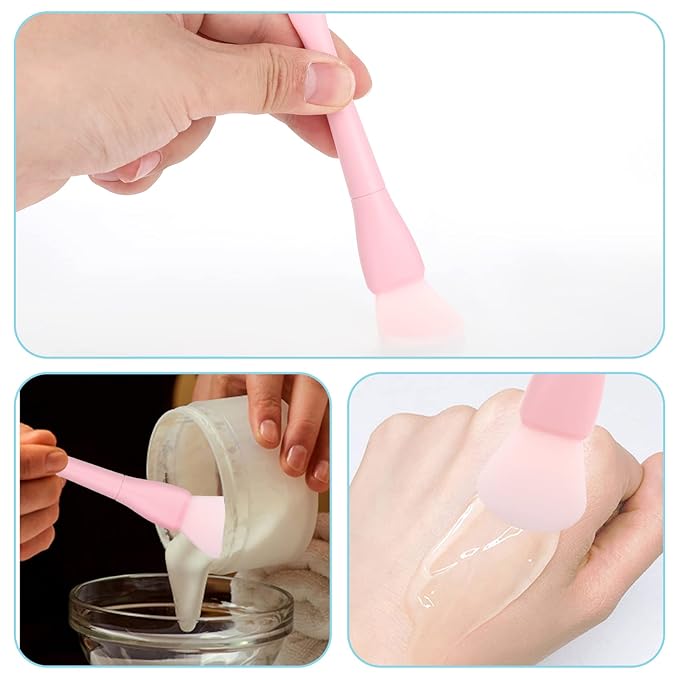 Ouligay 2PCS Silicone Face Mask Brush Applicator Soft Face Mask Applicator Face Mask Spatula Facial Mask Brush Skincare Applicator for Mud, Clay