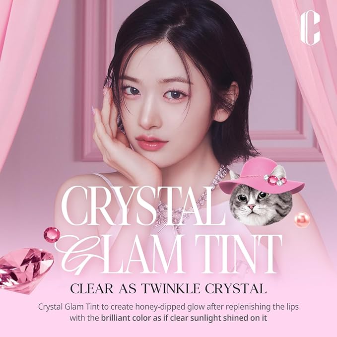 CLIO CRYSTAL GLAM TINT (014 HEART PINK DIAMOND), Glossy Finish, Lightweight, Buildable, Glass-Like, Smoothing, Long-Lasting, Vivid