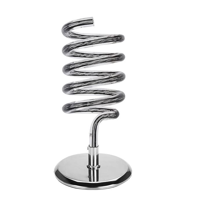 Hair Dryer Holder Countertop, Acrylic Hair Dryer Stand with Stainless Steel Base, Blow Dryer Holder Hair Tool Organizer for Bathroom, Vanity, Salon, Home