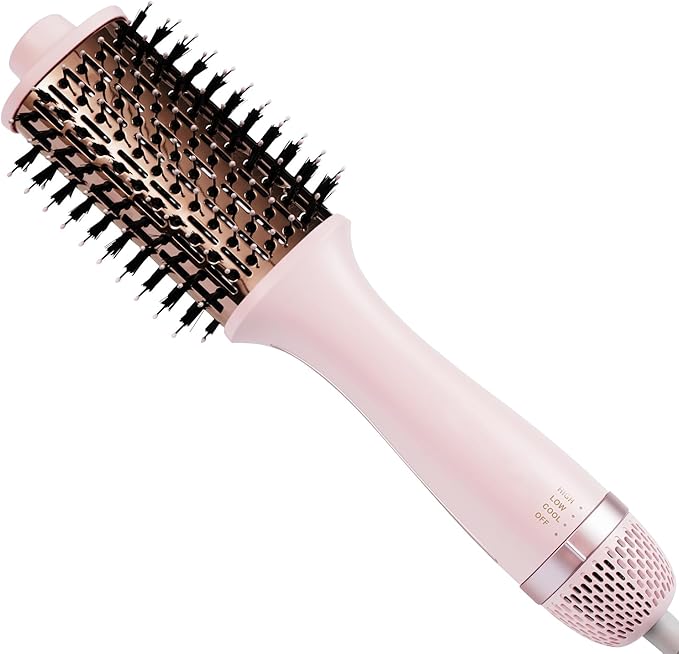 Zelladay One-Step Volumizer Blow Dryer Brush, Titanium Hot Hair Brushes, Dual lonic Technology, More Smooth & Less Frizz, Fast Salon-Style Blowouts, Travel-Ready（AirSleek）