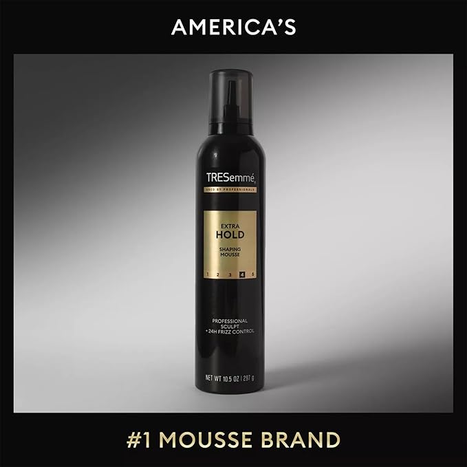 TRESemmé Shaping Mousse, Extra Hold 2-Pack – Moisturizing Hair Mousse for Sculpting, 24H Frizz Control + Keratin Mask