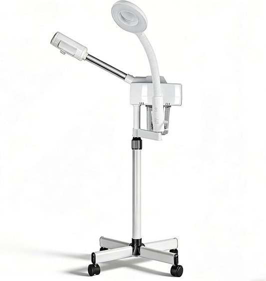 Nova Microdermabrasion Professional 2 in 1 Facial Steamer for Face Deep Cleaning Ozone Face Steamer with 5X Magnifying Lamp Hot Mist Function for Salon Spa Home Beauty Equipment