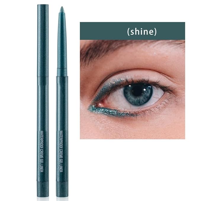 eyeliner pencil retractable eyeliner creamy pigmented smudge proof eye liner pen shimmer Dark Green