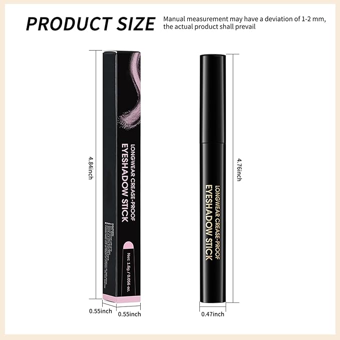 Erinde Waterproof Cream Eyeshadow Stick, Nude Beige Matte Eye Shadow Sticks, Cream to Powder Eye Brightener Pencil Crayon, Buildable & Blendable Long-Lasting Eye Shadow Stick, Vegan & Cruelty-Free, 03