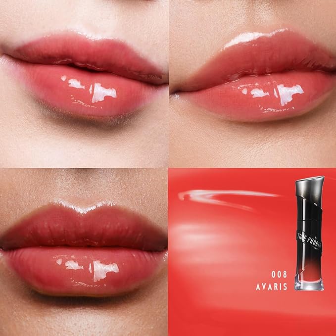 LUNARA FROST 3D LIP GLOSS - Plumping High-Shine Gloss with Hyaluronic Acid | Non-Sticky Glassy Finish | Cooling Sensation | 24H Hydration | Instant Volume Effect (08 AVARIS)