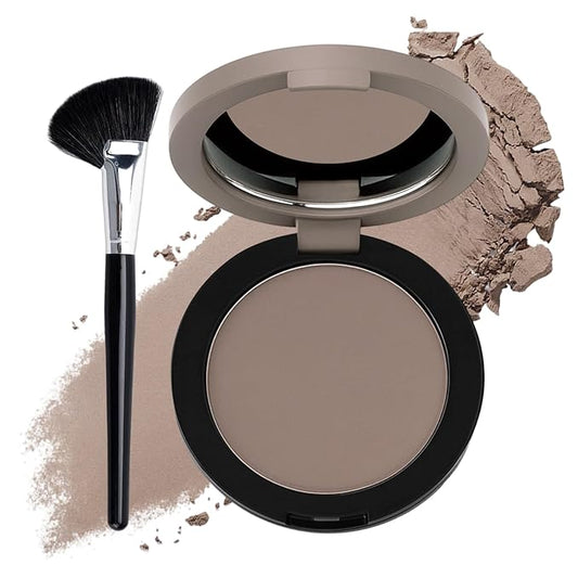 Erinde Cool Toned Contour Palette with Mirror, Taupe Grey Contour Powder for Fair Pale Light Cool Skin Tones, Lightweight, Ultra-Blendable, Nose Contouring Bronzer Powder with Countour Brush