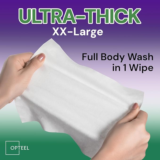 Super Thick Bathing Wipes for Adults Bathing No Rinse – Full Body Shower Wipe, Ideal for Men, Women & Elderly – Extra Large & Soft Travel Wipes Perfect Alternative to Shower – 16 Packs (160ct)