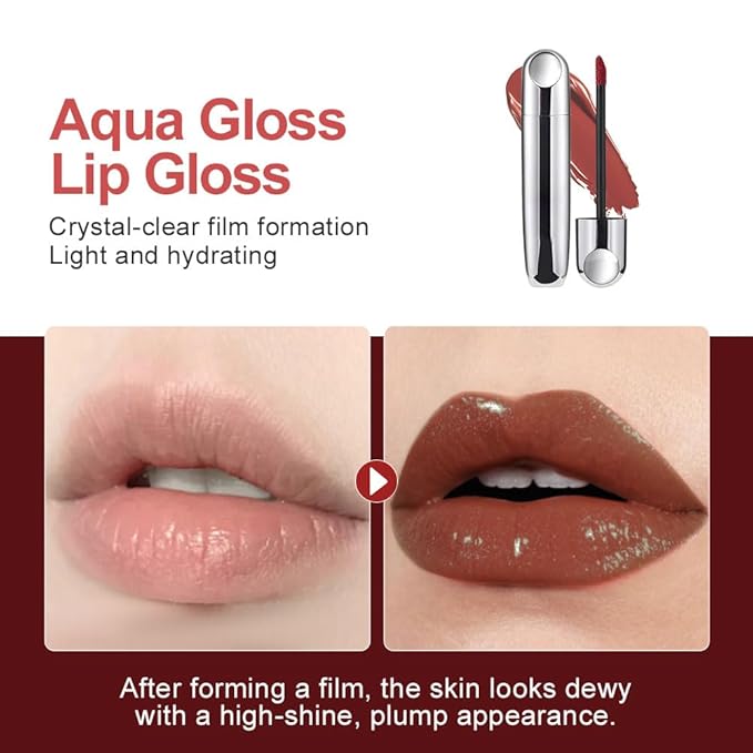 Rosewood Nude Hydrating Lip Gloss Tint–High Pigment Plumping Lip Tint,Long-Lasting Waterproof Lip Lacquer,for Brightening Lips with Buildable Radiant Gloss,Gift for Women Holiday Makeup,616#