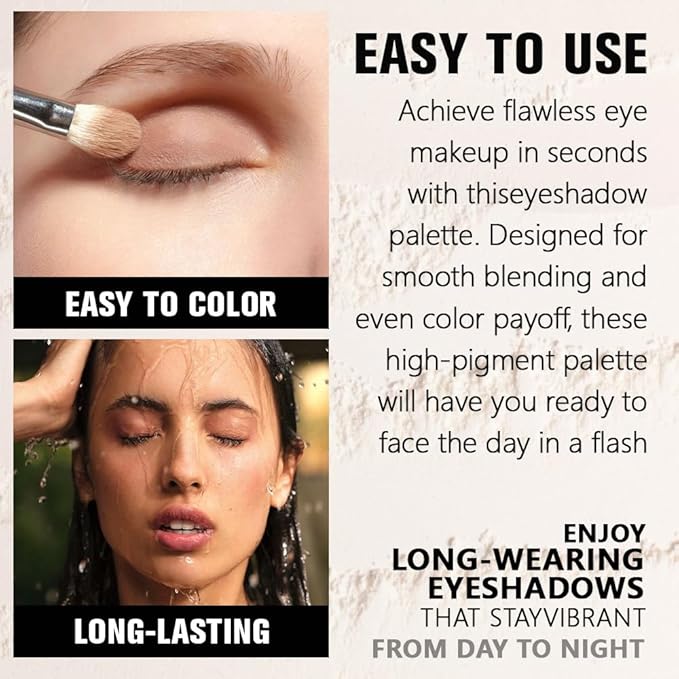 Nude Beige Tan Single Eyeshadow Makeup, Neutral Powde Eye Shadow for Women, Dusty Pink Matte Singles Eyeshadow Palette Pigmented Waterproof, sombras para ojos, Girls Christmas Eyeshadows Gift