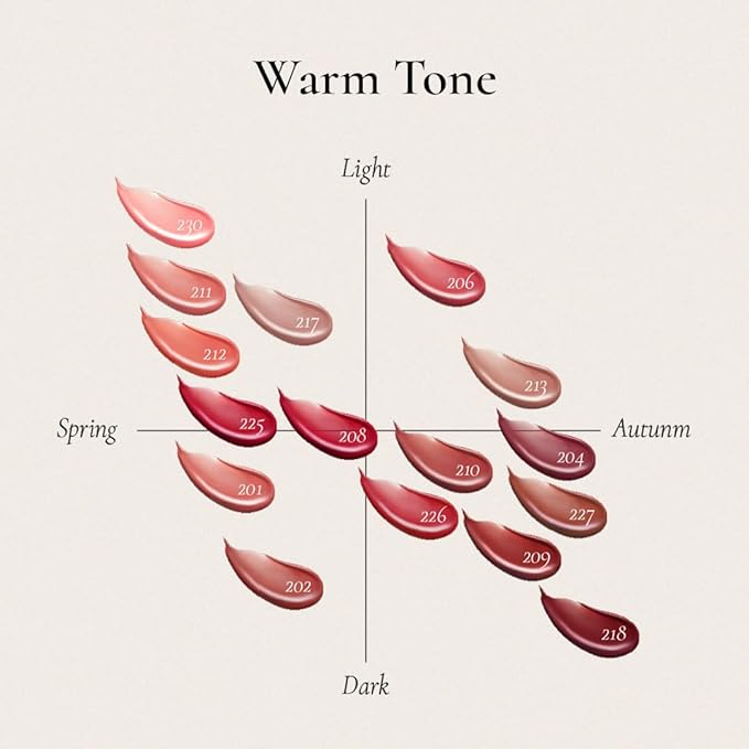 DINTO Blur-Glowy Lip Tint - Glossy Finish, Hydrating, Long Lasting, Lightweight Texture, Non-Sticky, Vegan & Cruelty-Free, K beauty (210 Reverentia, 0.11 fl.oz) (30 colors)