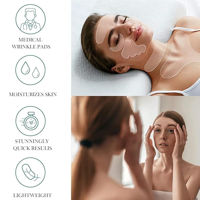 Neck Wrinkle Patches, Anti Wrinkle Silicone Patches，Reusable Chest Firming and Tightening Facial Masks, Collagen Neck Fine Line Pads for Women Reduce Fine Wrinkles, Moisturizing & Firming（11PCS)